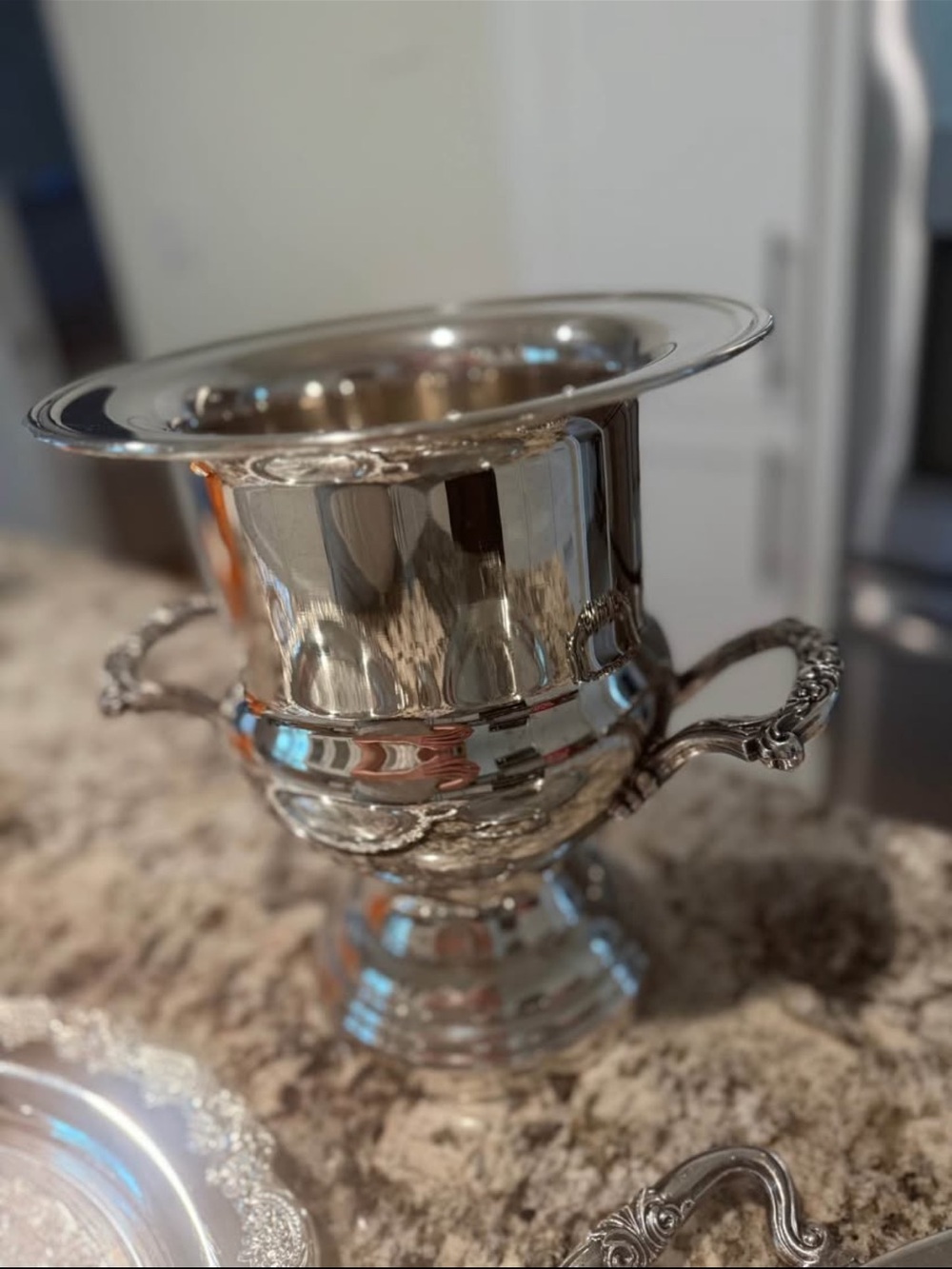 Silver Decorative Champagne Ice Bucket - Elegant Home Accent - Picture 2 of 4